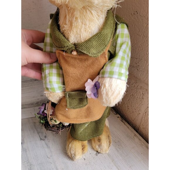 Pier 1 sisal Easter Bunny rabbit spring 21" spring bottle girl flower picking eg - Picture 6 of 11